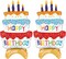 2pcs 39" Happy Birthday Cake Foil Balloons, Giant Self-Standing Three Layer Birthday Balloons for Girls Boys Kids Baby Shower Birthday Party Supplies